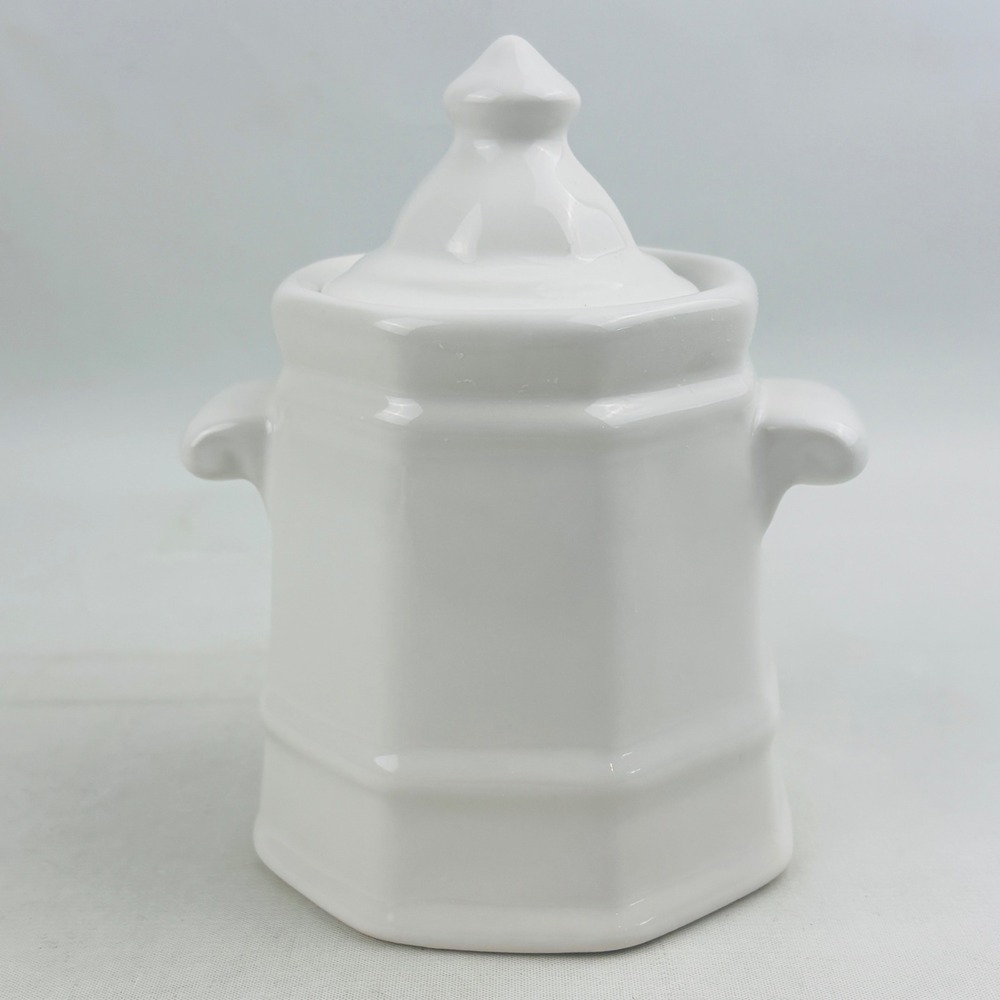 Pfaltzgraff Heritage White Sugar Bowl with Lid Stoneware USA Made